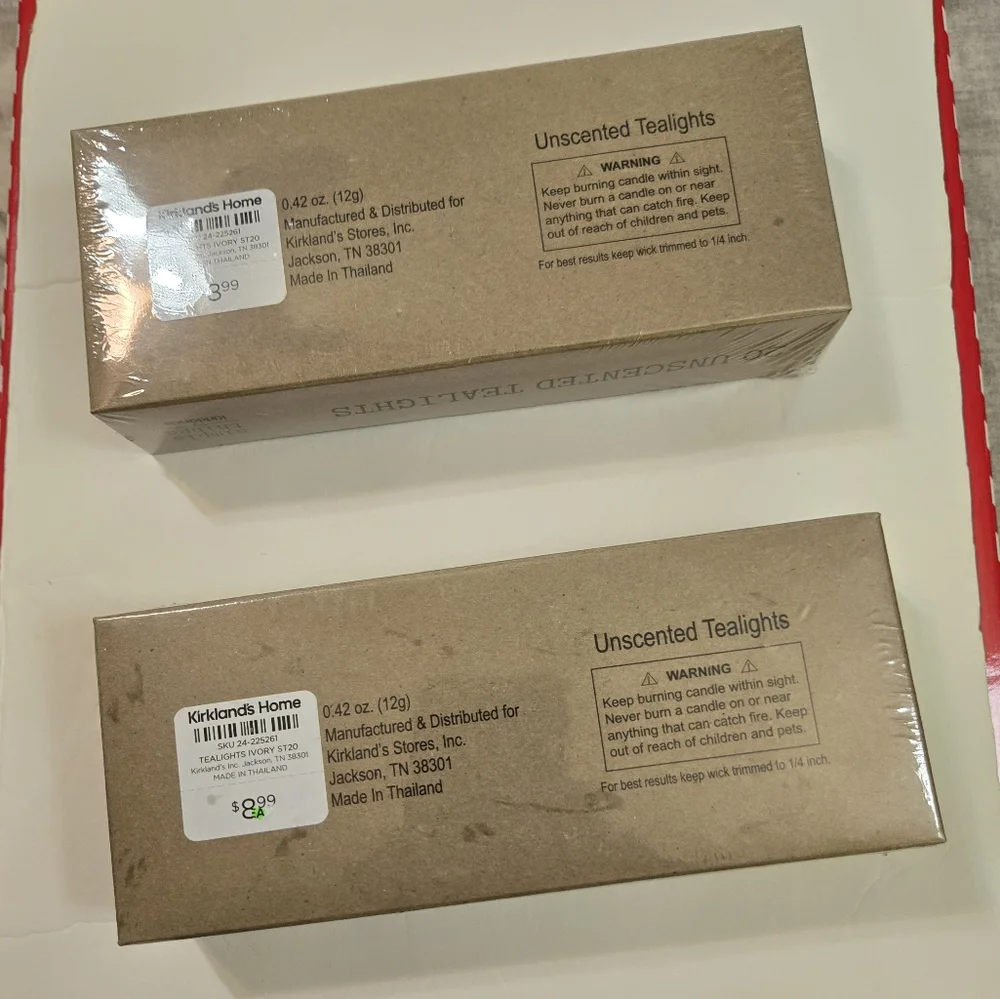 Kirklands Home Unscented Tea Light Candles 2 Boxes Of 20 - Picture 5 of 6